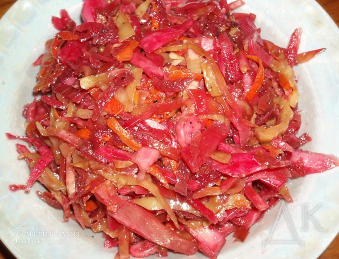 Маринованная капуста со свеклой