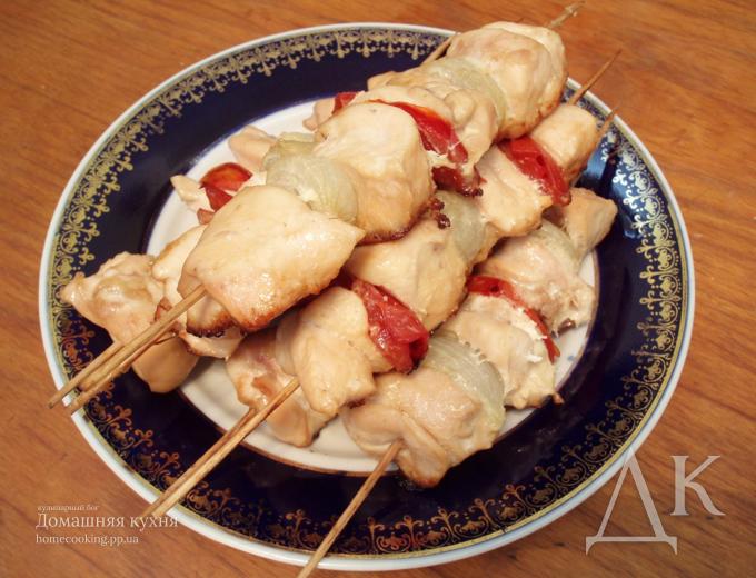 Шашлычки из курицы на шпажках