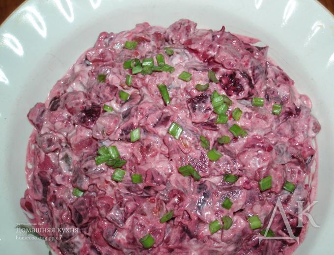 Салат из свеклы и сельди
