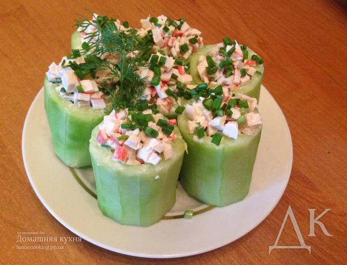 Огуречная закуска с морепродуктами